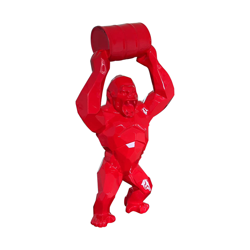 Kong orangutanska skulptura za podizanje kante za prikaze na otvorenom
